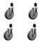 Service Caster 6'' Gray Poly Wheel Swivel 1-7/8'' Expanding Stem Caster Set, 4PK SCC-EX20S614-PPUB-178-4 - alternate 1